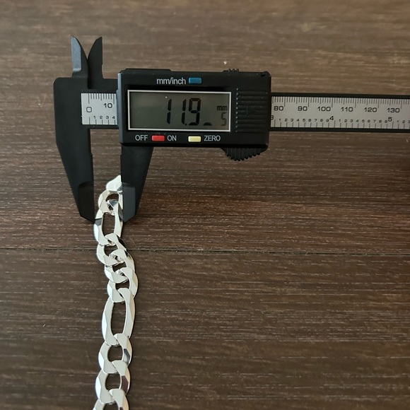 Sterling silver 9.25 Figaro Bracelet for men - Picture 4 of 5